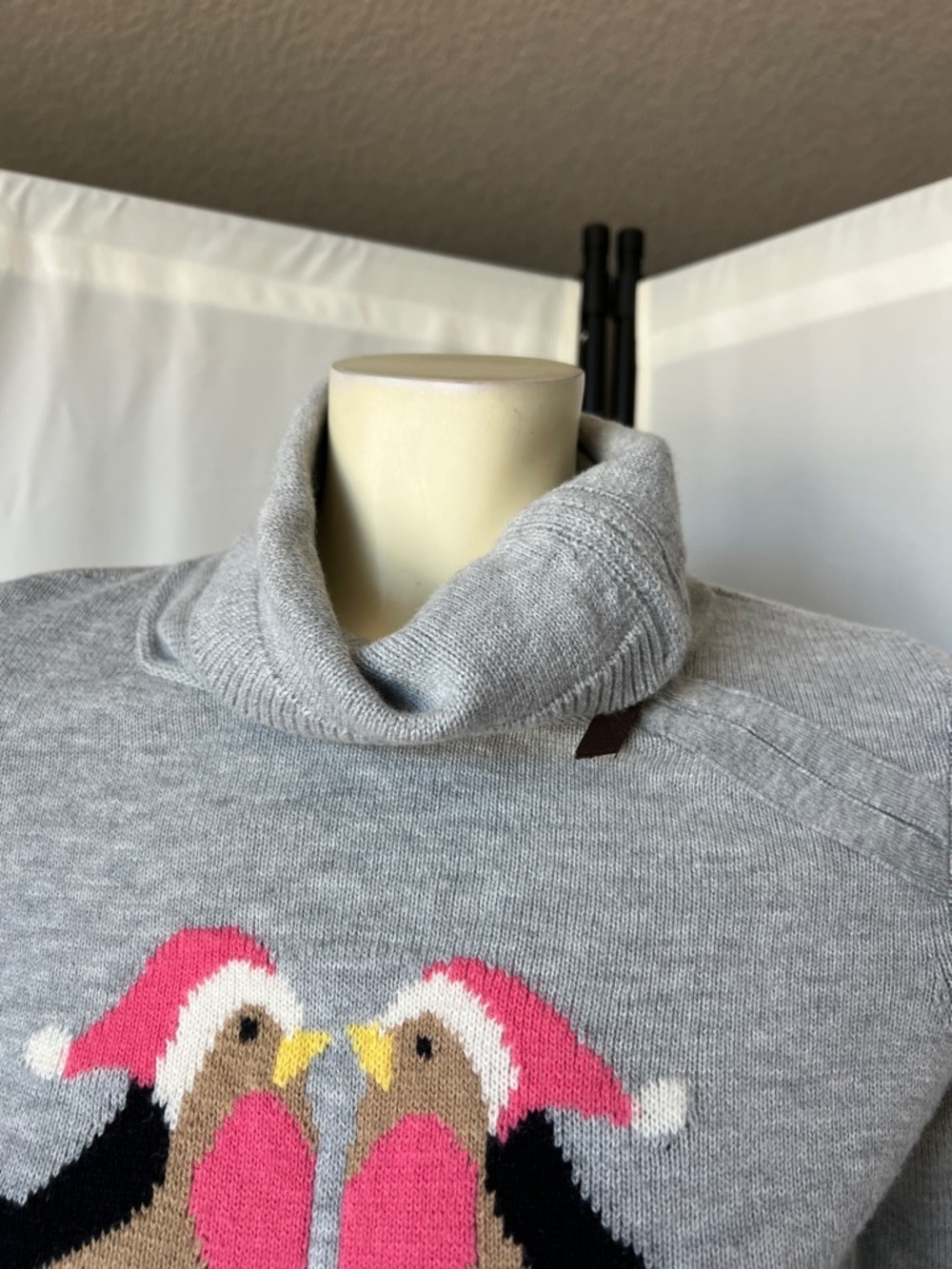 Talbots Knit Cowlneck Lambswool Blend Holiday Sweater - Picture 4 of 8